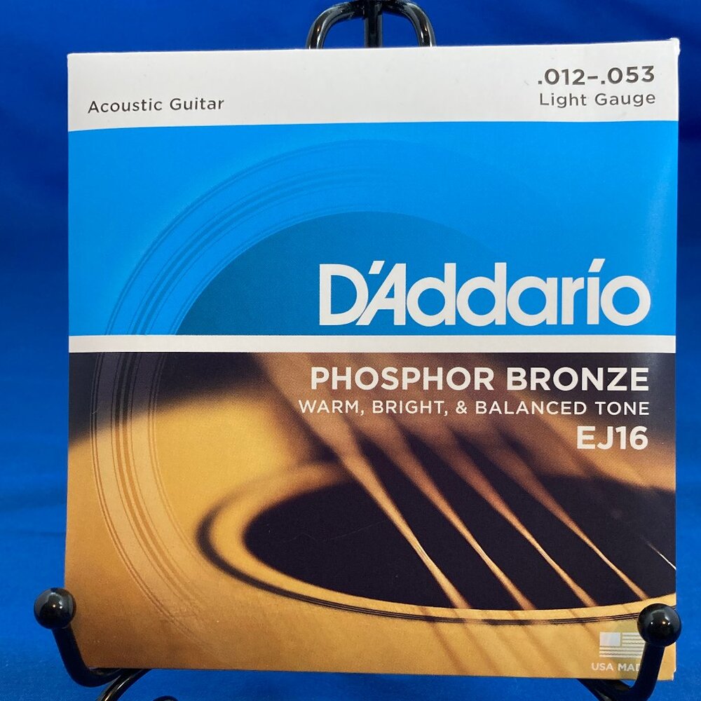 D'Addario EJ16 Phosphor Bronze Acoustic Guitar Strings 12/53 Light